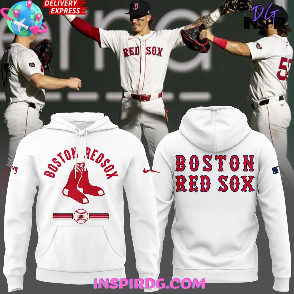 -MLB Boston Red Sox Classic Logo Baseball Hoodie