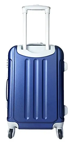 3 Pc Luggage Set Hardside Rolling 4Wheel Spinner Upright Carryon Travel Abs Blue