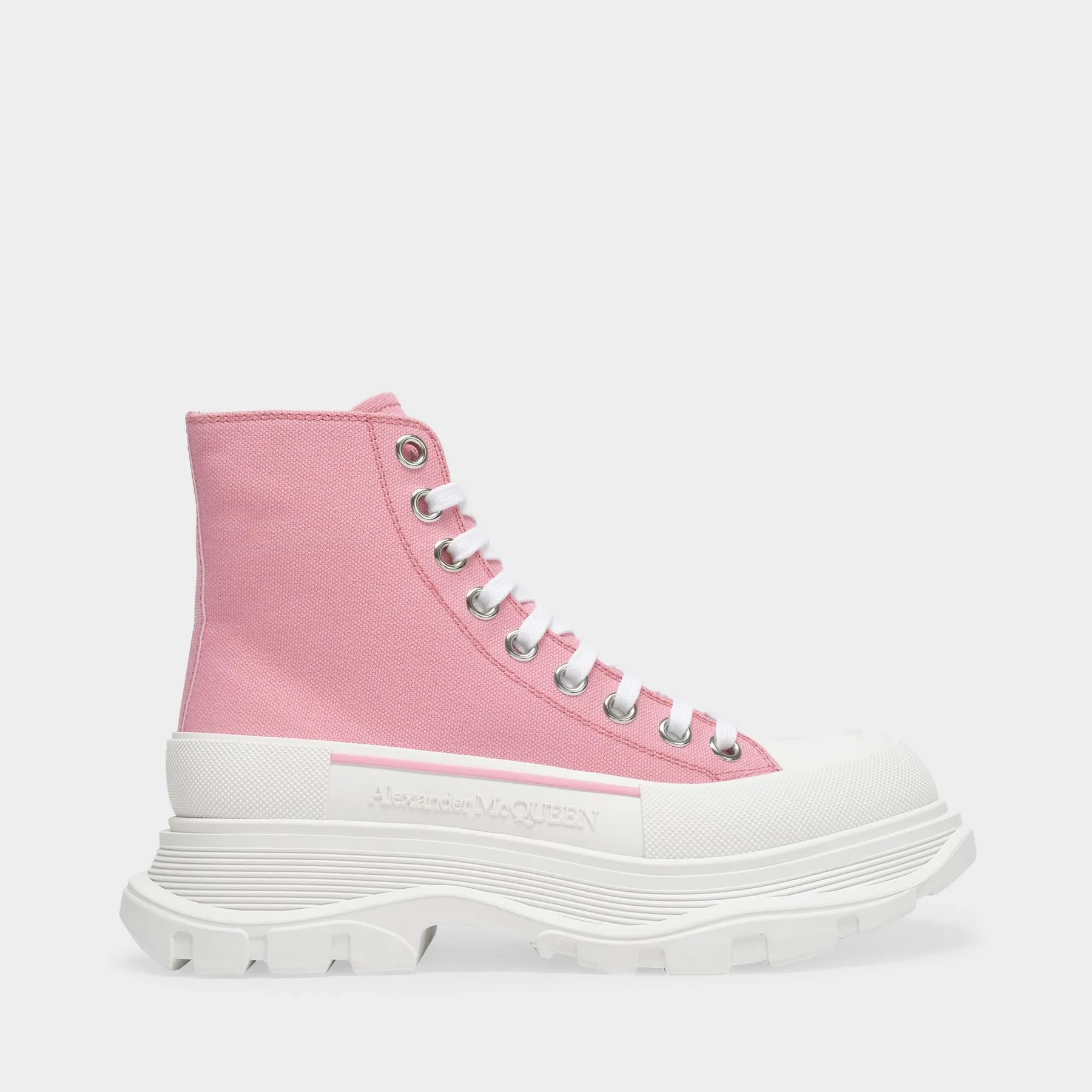 Alexander McQueen  Tread Slick Sneakers in Pink Canvas