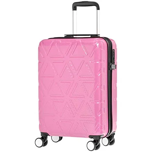 AmazonBasics Pyramid Luggage Spinner with TSA Lock, 20-Inch Carry-On, Pink