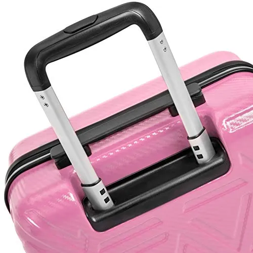 AmazonBasics Pyramid Luggage Spinner with TSA Lock, 20-Inch Carry-On, Pink