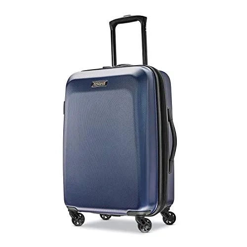 American Tourister Moonlight Hardside Expandable Luggage with Spinner Wheels, Navy, Carry-On 21-Inch