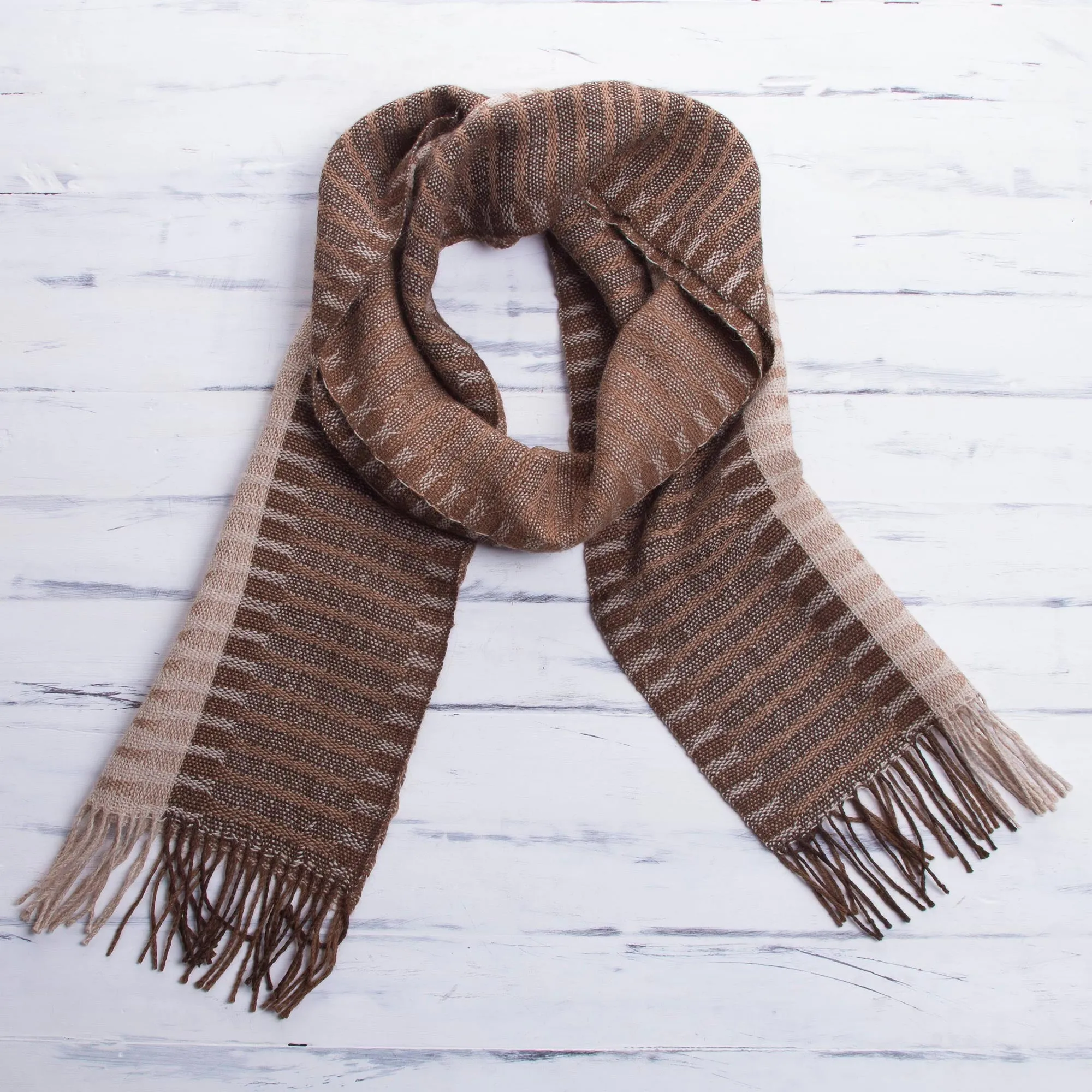 Arequipa Adventure 100% alpaca men's scarf