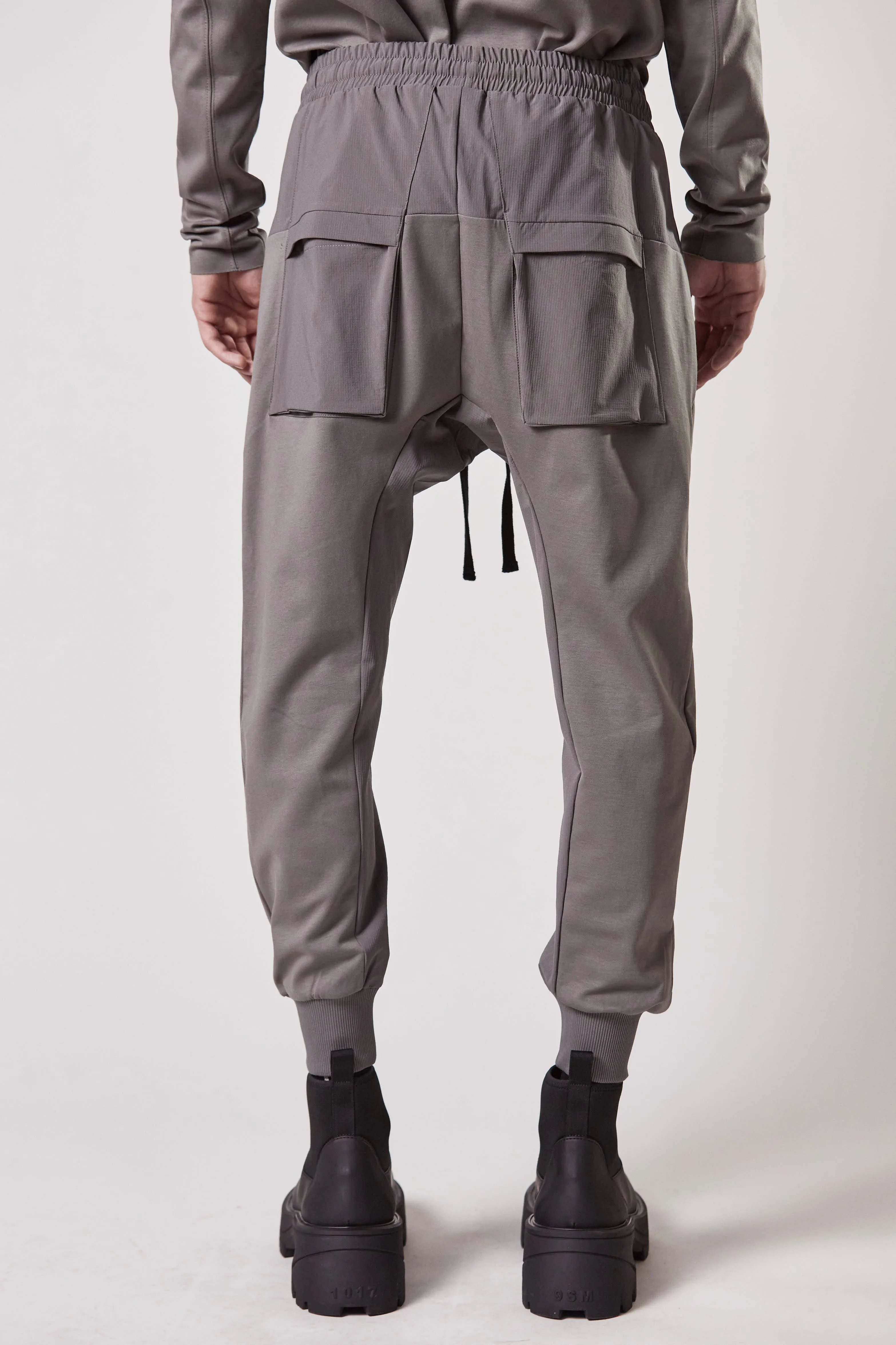 ASH GREY MATMIX DROP CROTCH TROUSERS