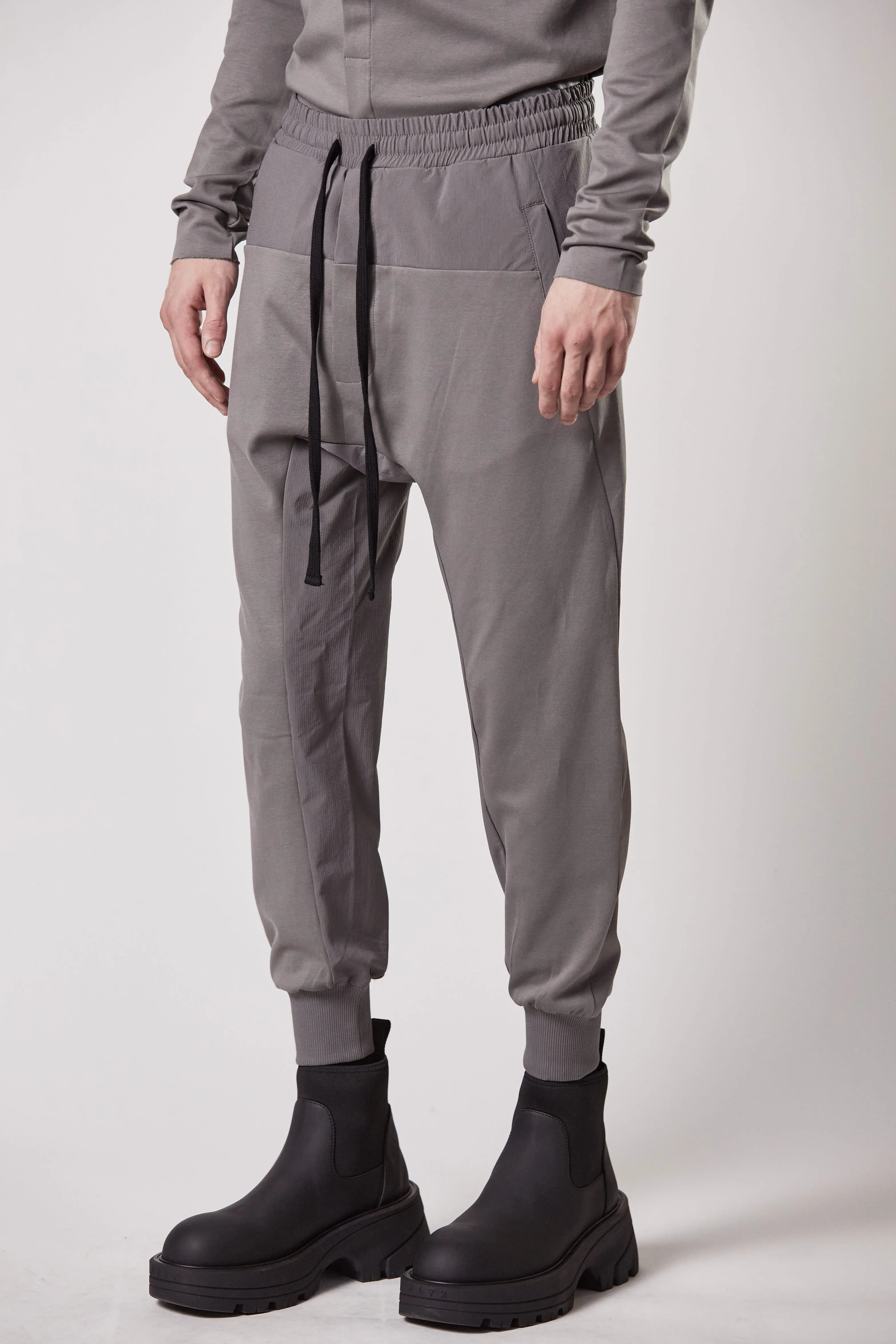 ASH GREY MATMIX DROP CROTCH TROUSERS