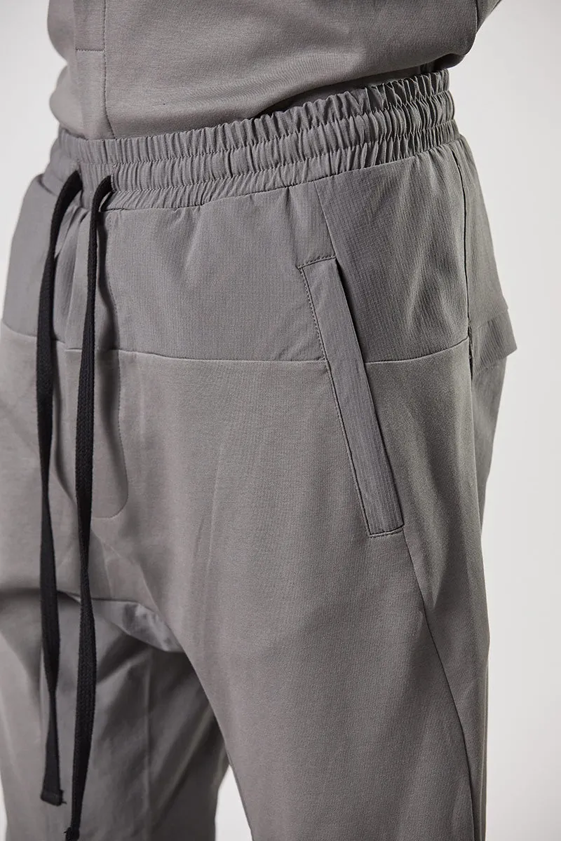 ASH GREY MATMIX DROP CROTCH TROUSERS