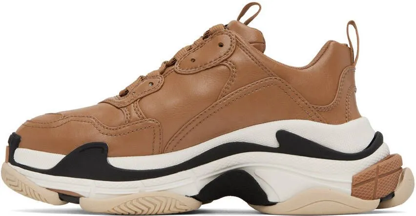 Balenciaga Brown Triple S Sneakers