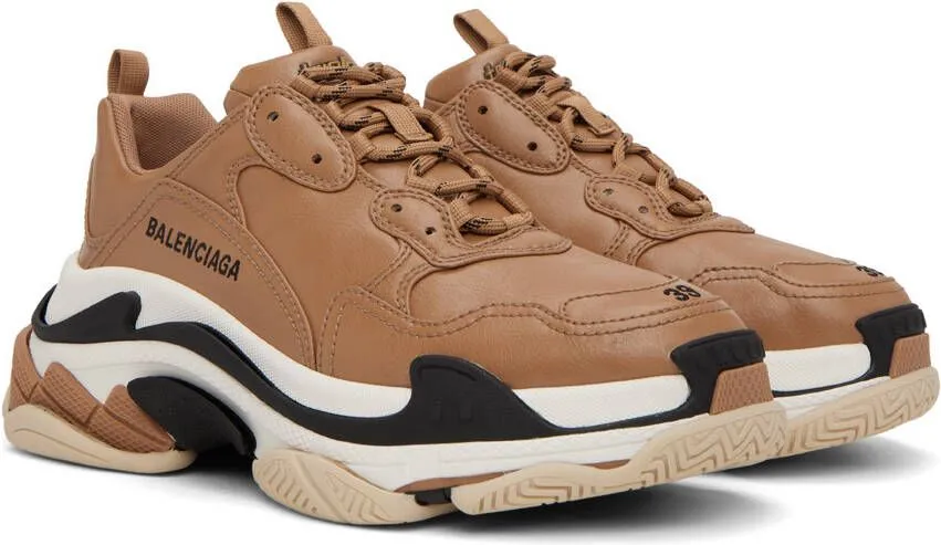 Balenciaga Brown Triple S Sneakers