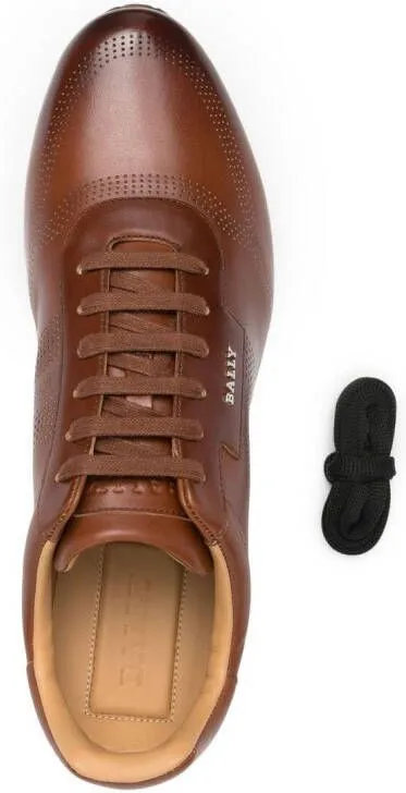 Bally perforated striped sneakers Brown