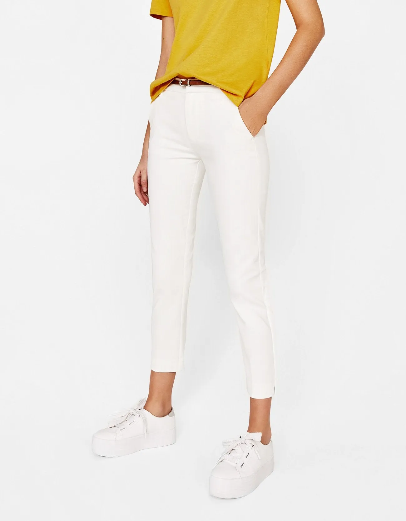 Belted chino trousers polo