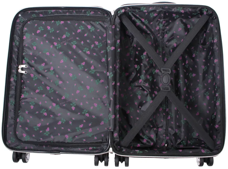 Betsey Johnson Stripe Roses 3-Piece Luggage Set 