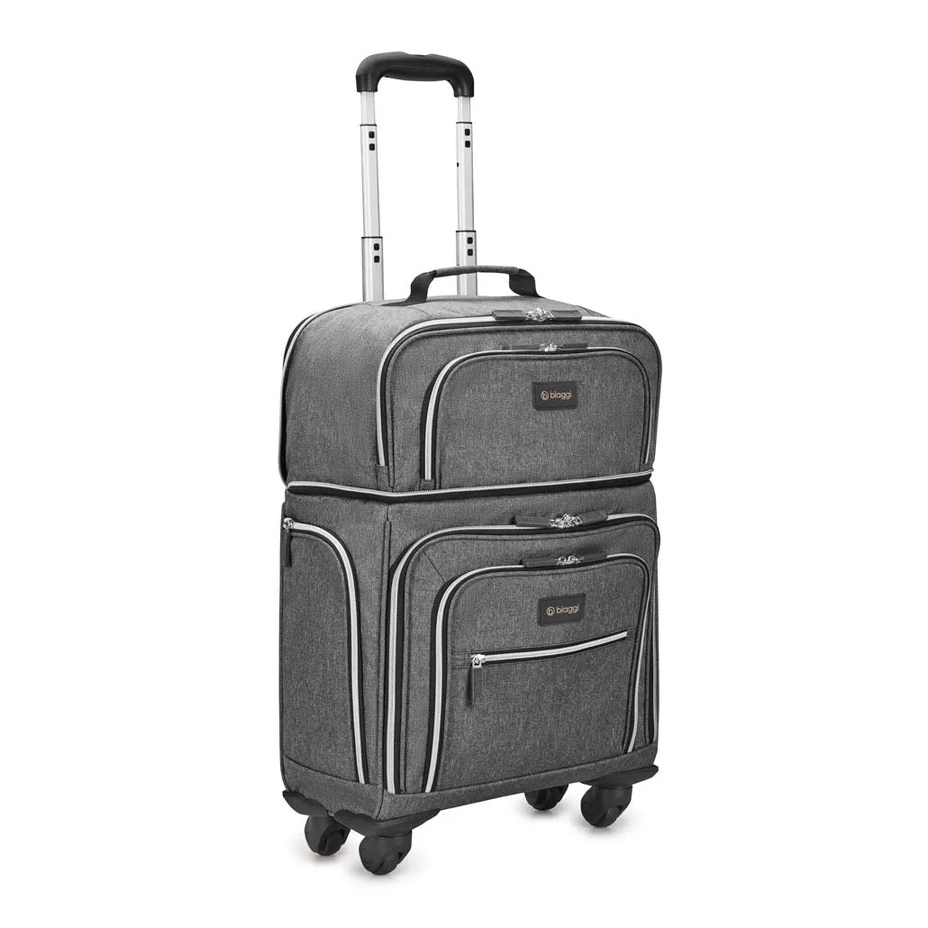 Biaggi Luggage Lift Off Expandable Under-Seater to Carry-on, Charcoal