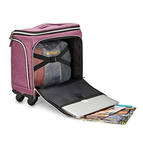 Biaggi Luggage Lift Off Expandable Under-Seater to Carry-on, Purple