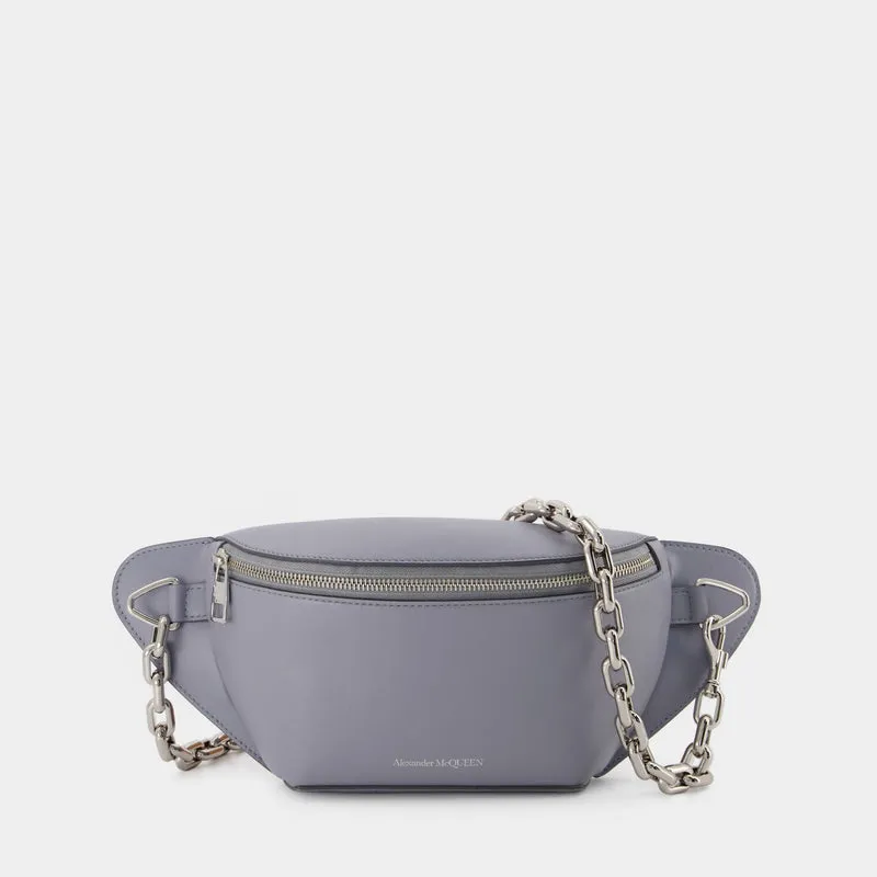 Biker Bumbag Belt Bag - Alexander Mcqueen -  Dove Grey - Leather