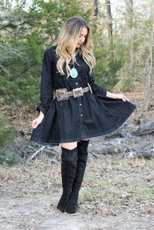 Black Denim Dress