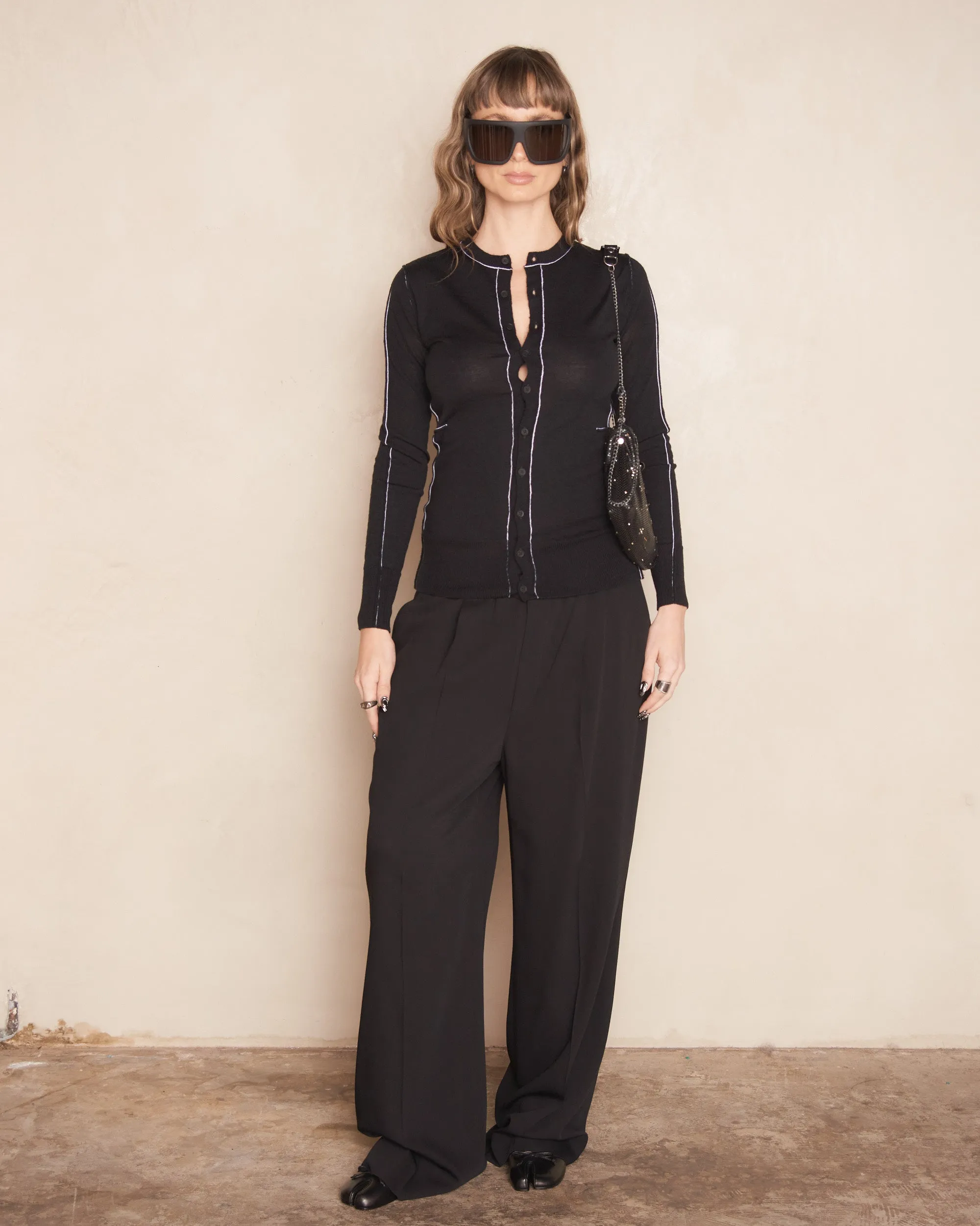 Black Logo Tape Suit Trousers