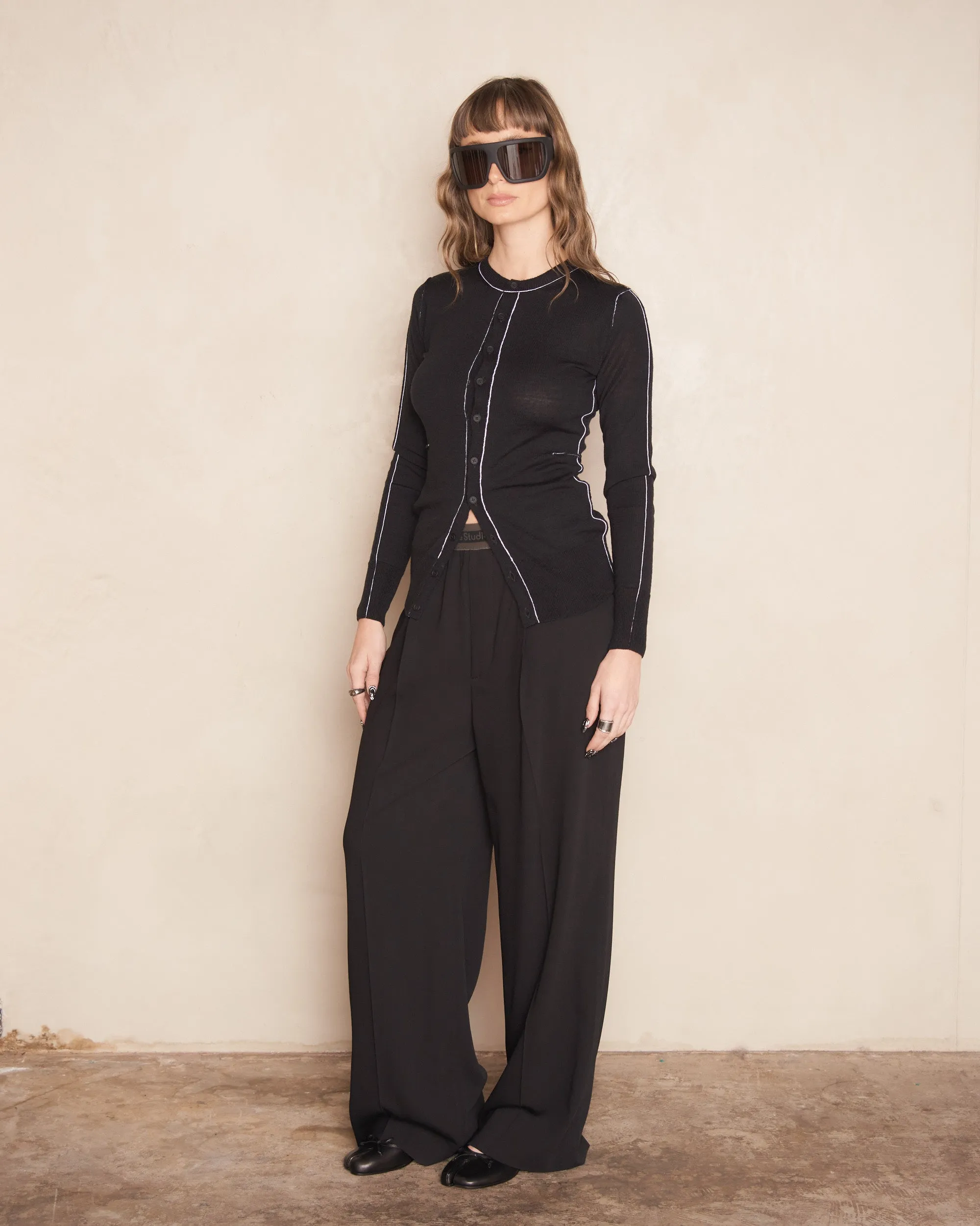 Black Logo Tape Suit Trousers