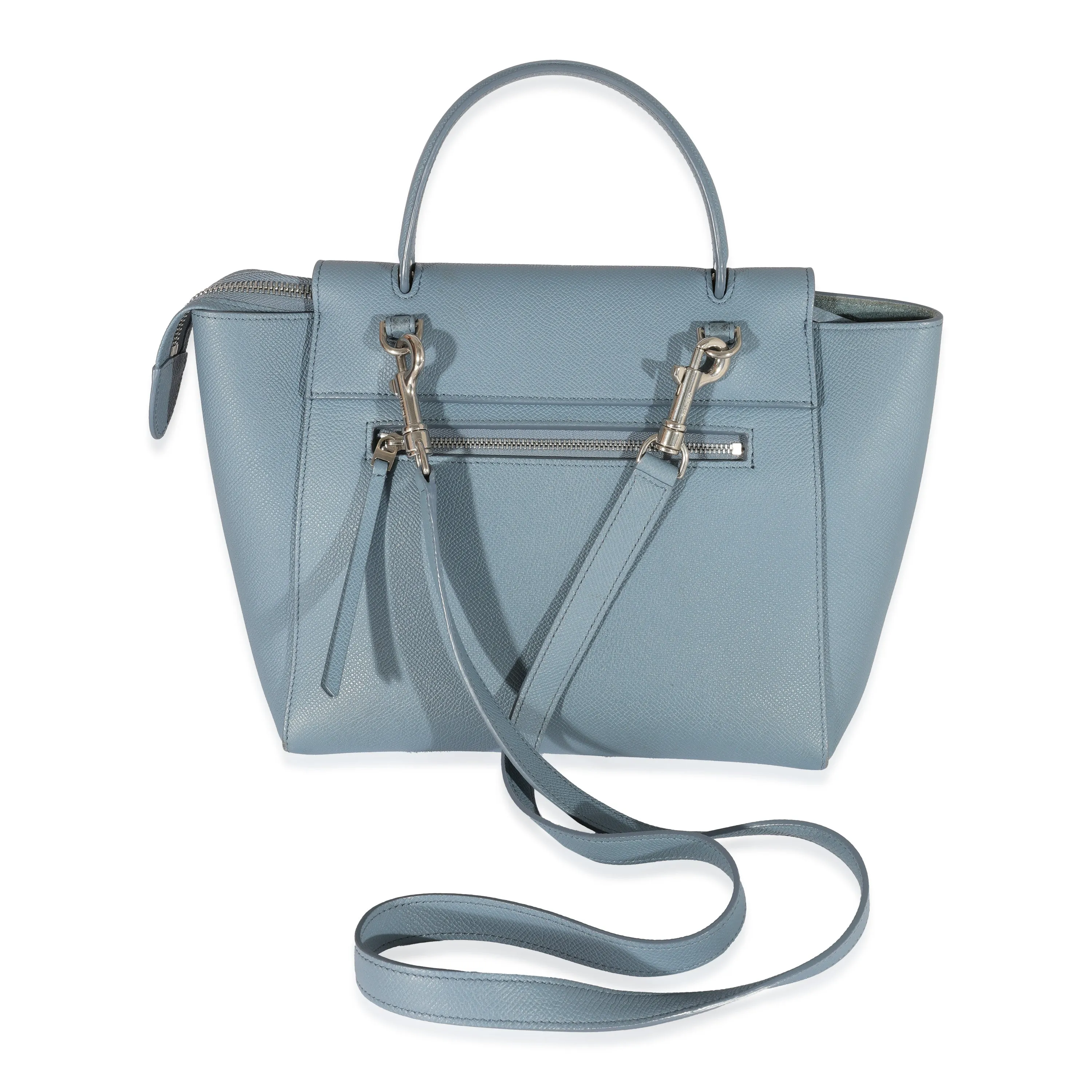 Blue Leather Mini Belt Bag