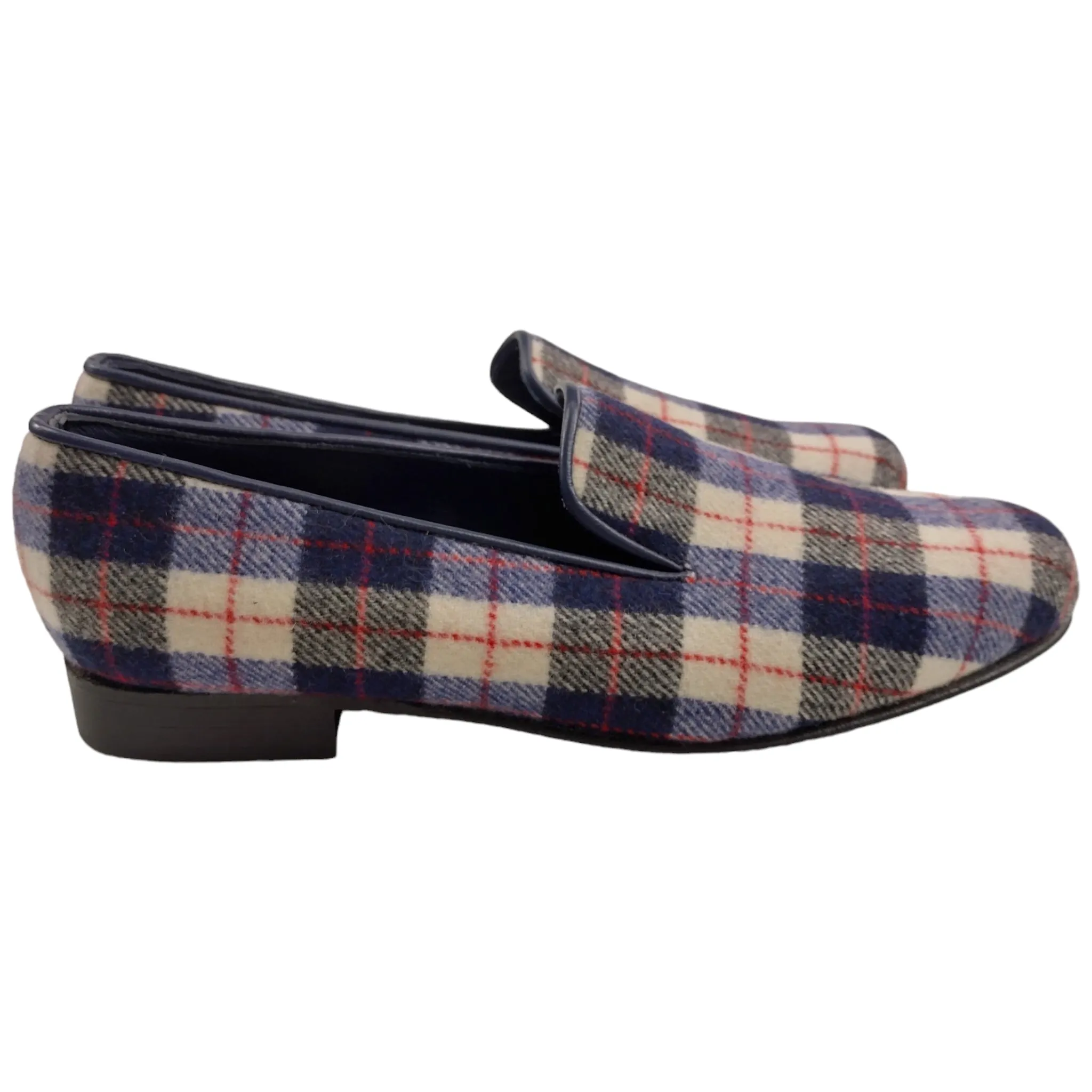 Bowhill & Elliott Navy/White Check Tartan Shoes