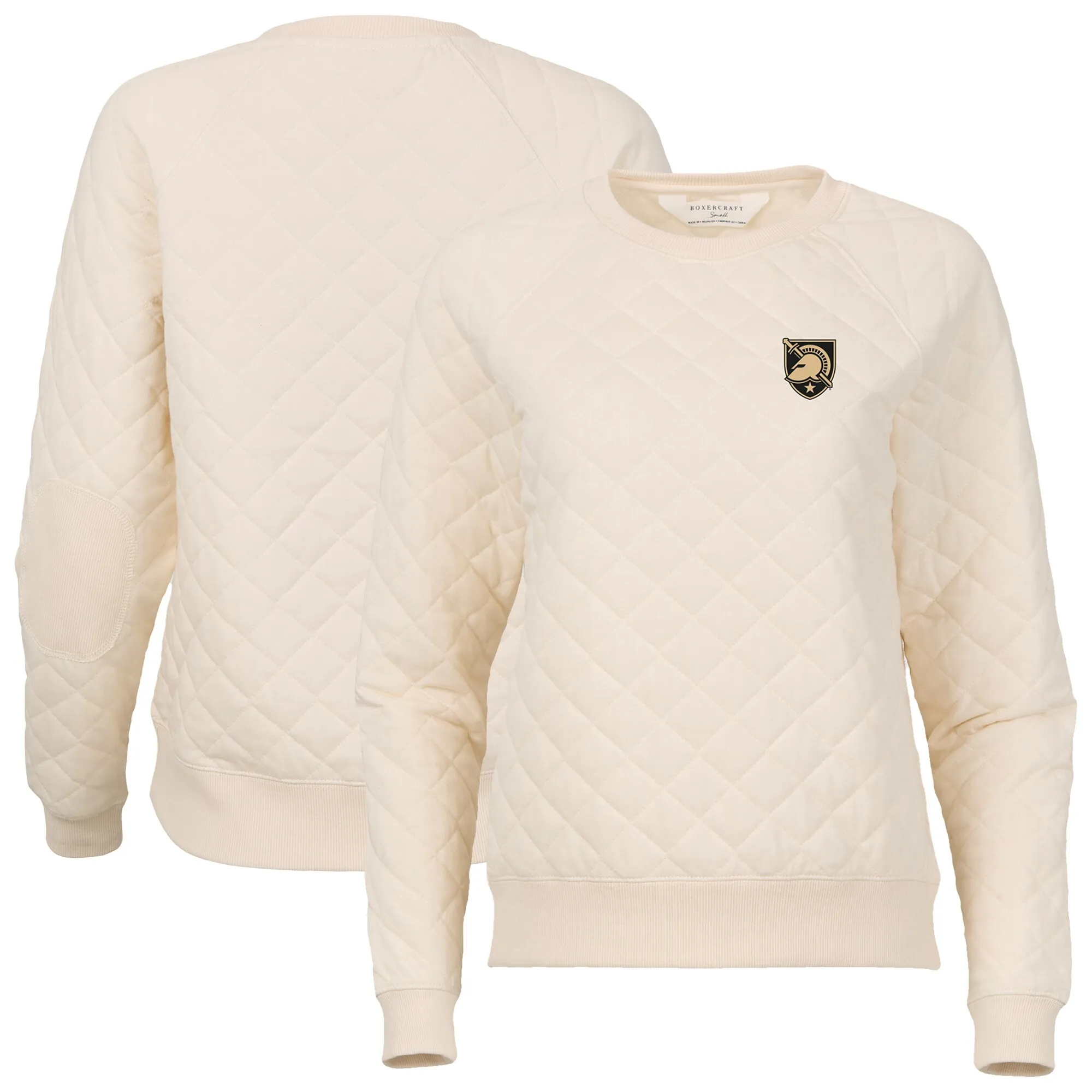 Boxercraft Army Black Knights Women's Cream Quilted Pullover Sweatshirt