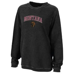 Boxercraft Montana Grizzlies Women's Black Rally Corduroy Pullover Sweatshirt