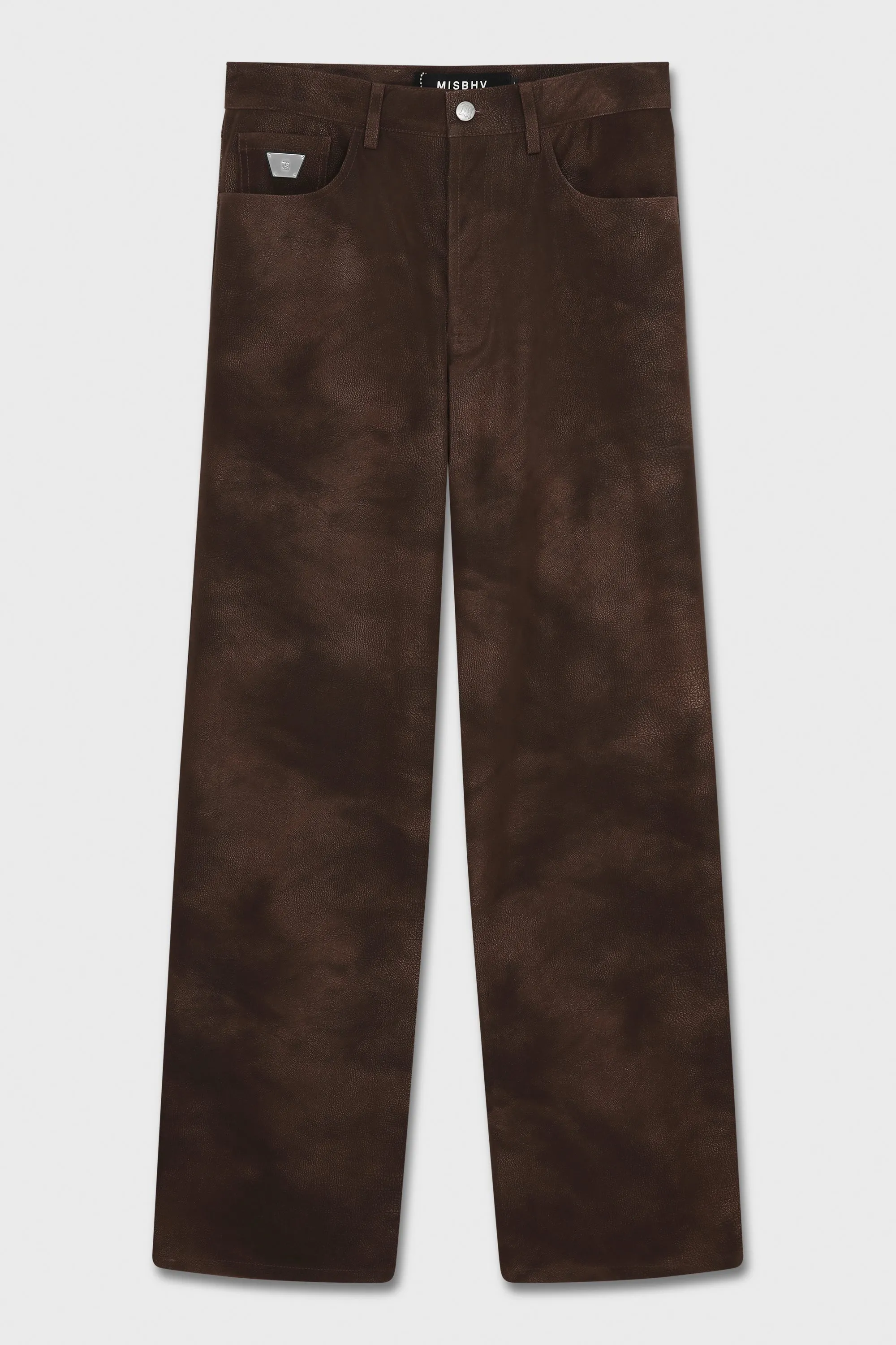 BROWN FAUX SUEDE TROUSERS