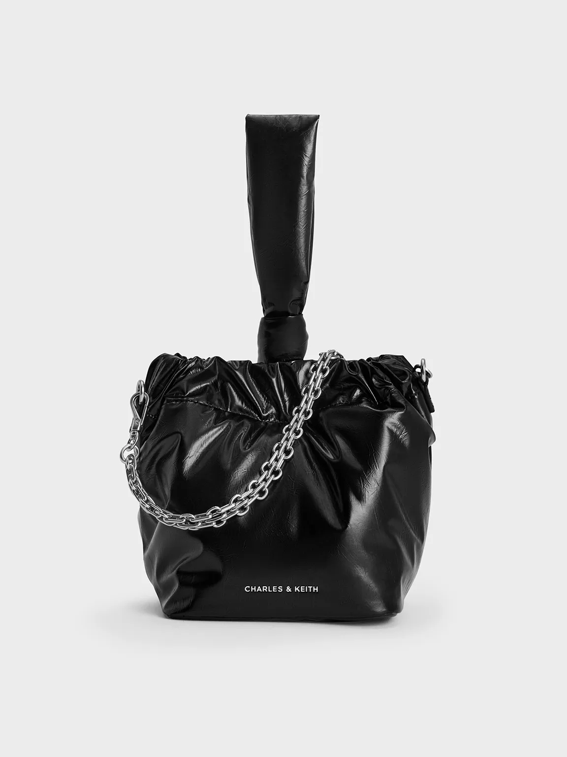 Caia Knotted Dumpling Bag - Noir