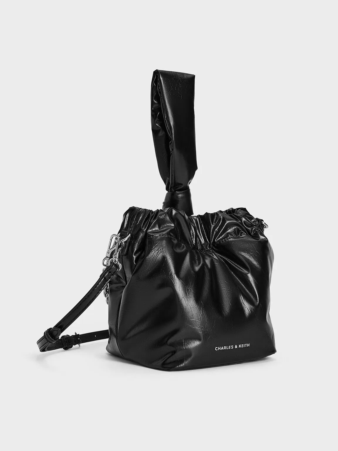 Caia Knotted Dumpling Bag - Noir