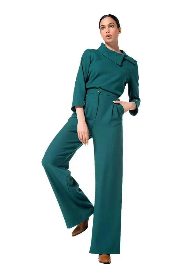 Caroline Biss EMERALD STRAIGHT TROUSERS