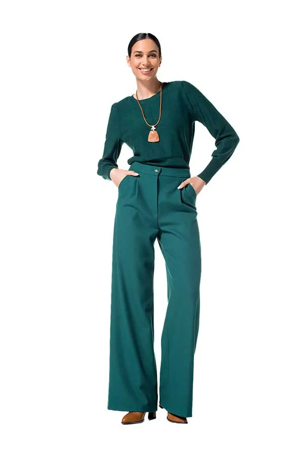 Caroline Biss EMERALD STRAIGHT TROUSERS