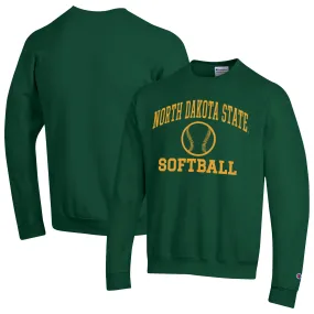 Champion  NDSU Bison Green Icon Softball Powerblend Pullover Sweatshirt