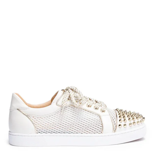 Christian Louboutin Vieira light gold leather spike sneakers