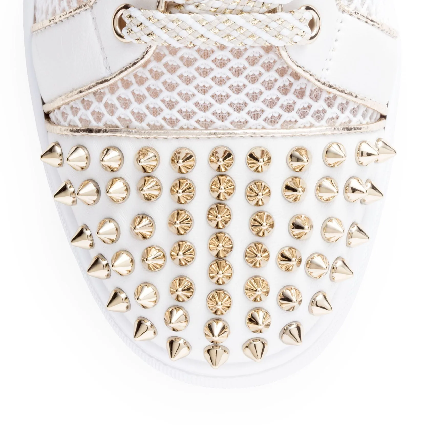 Christian Louboutin Vieira light gold leather spike sneakers