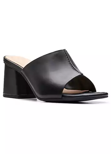 Clarks Black Leather Siara65 Band Sandals | Kaleidoscope