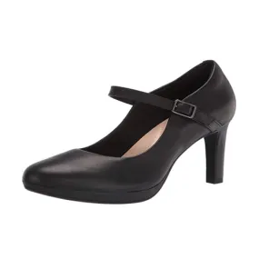 Clarks Women's Ambyr Shine Pump Black Leather