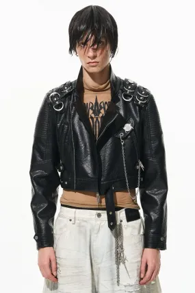 Classic Metal Chain Biker Jacket