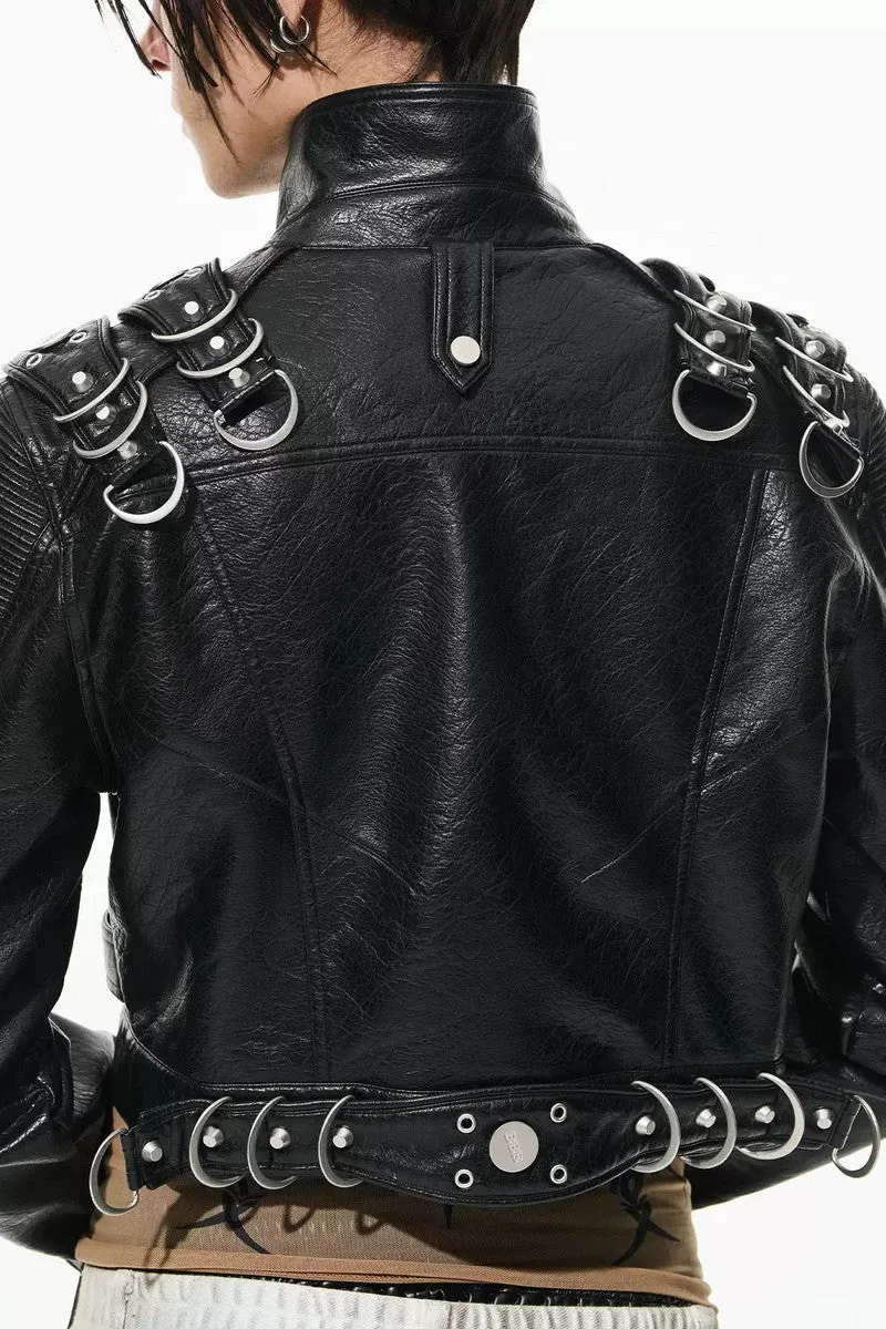 Classic Metal Chain Biker Jacket