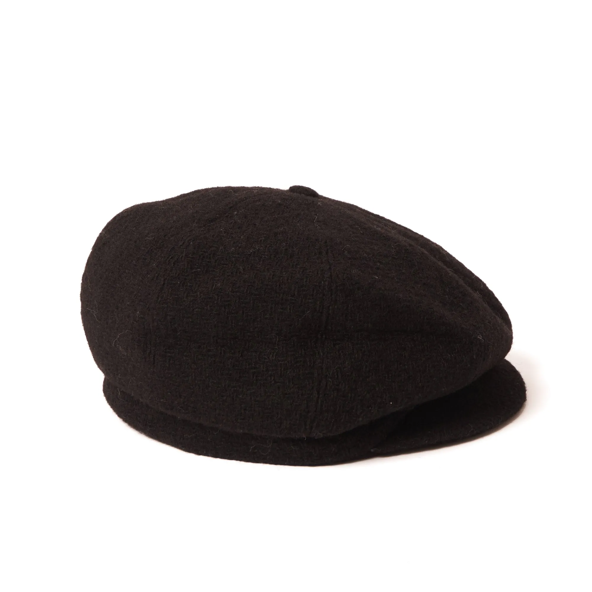 Crown Cap 1-235P Wool News Boy Cap - Black