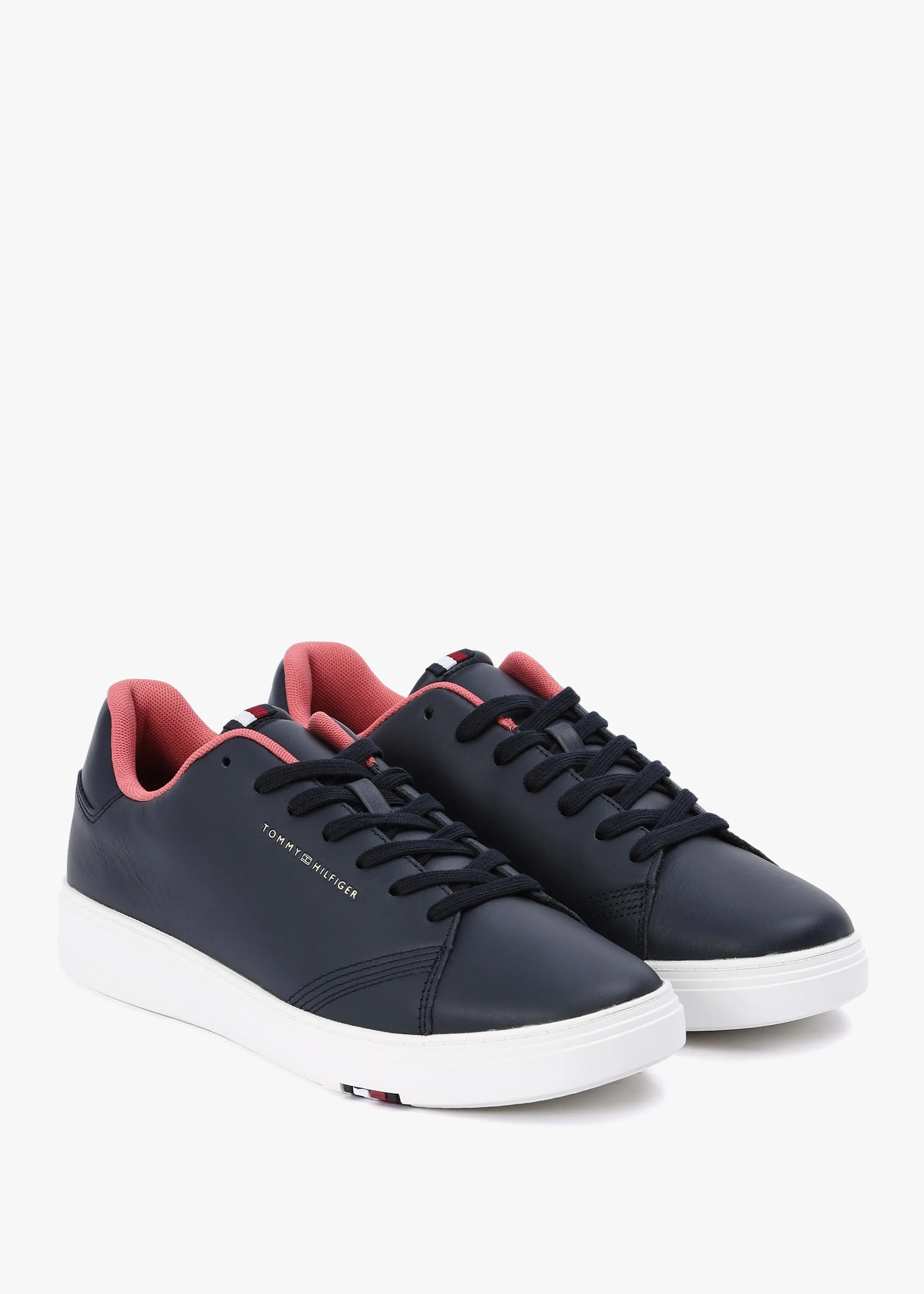 Cupsole Navy Leather Trainers