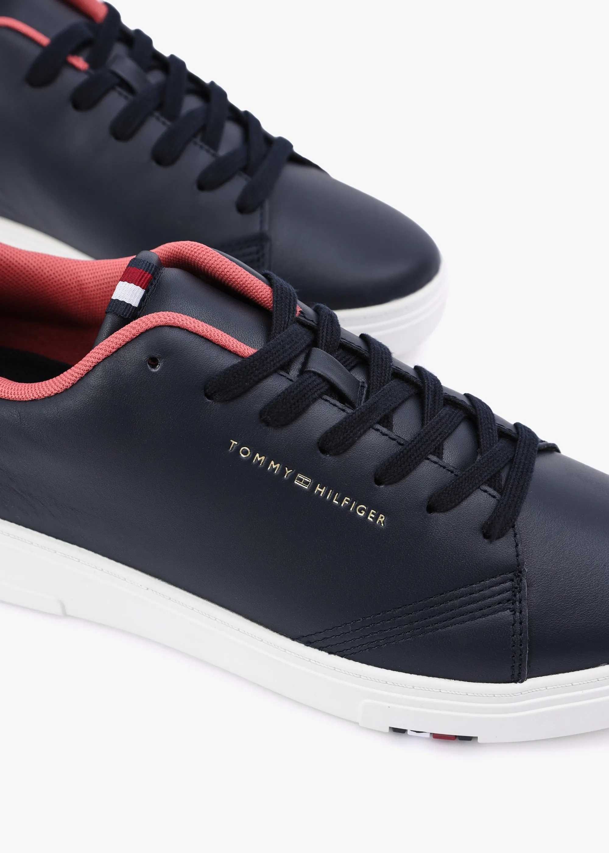 Cupsole Navy Leather Trainers