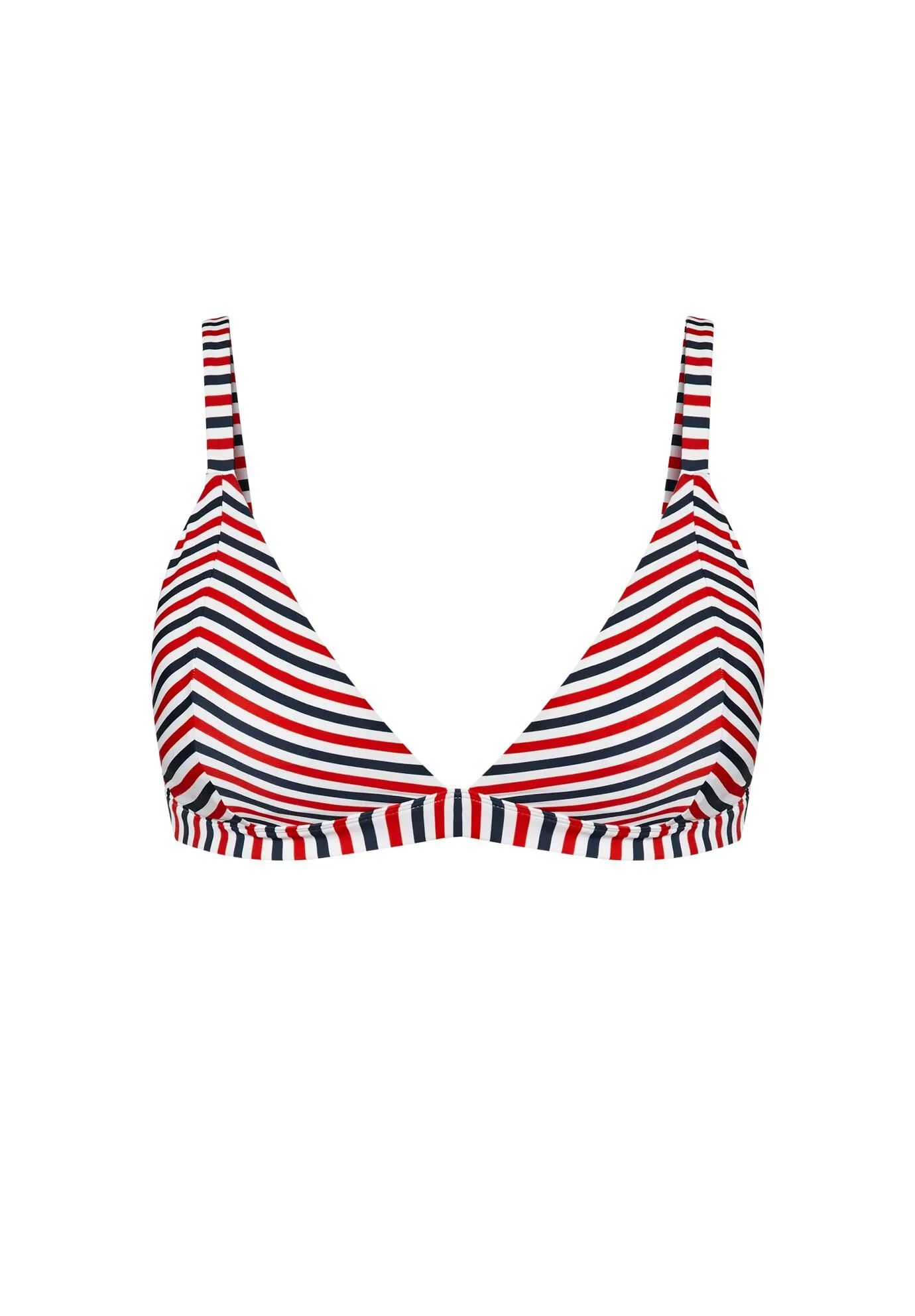 Daisy Print Bikini Top - red stripe