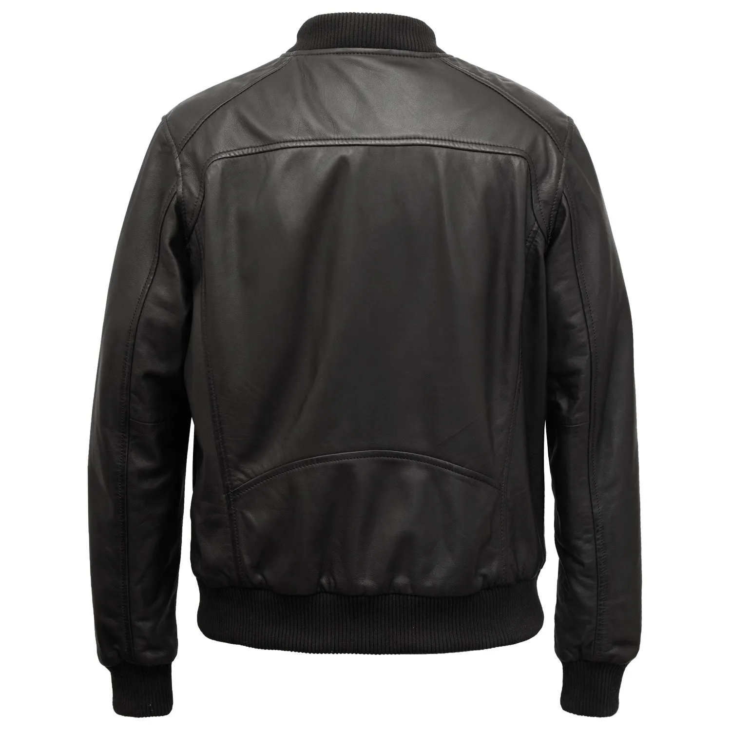 Damon: Men's Black Bomber Leather Jacket