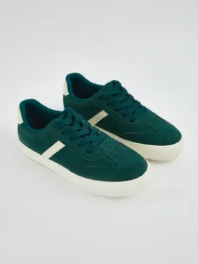 Dark Green Retro Stripe Cupsole Trainers | Kids | George at ASDA