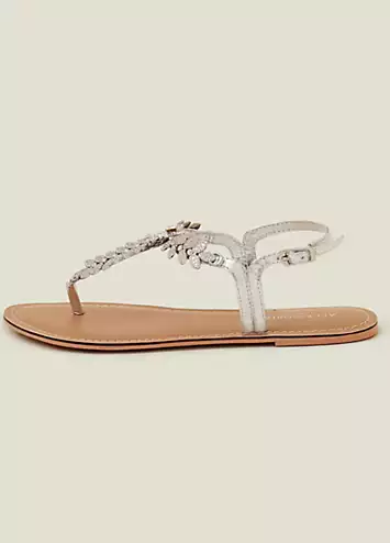 Diamante Leaf Embellished Sandals by Accessorize | Look Again