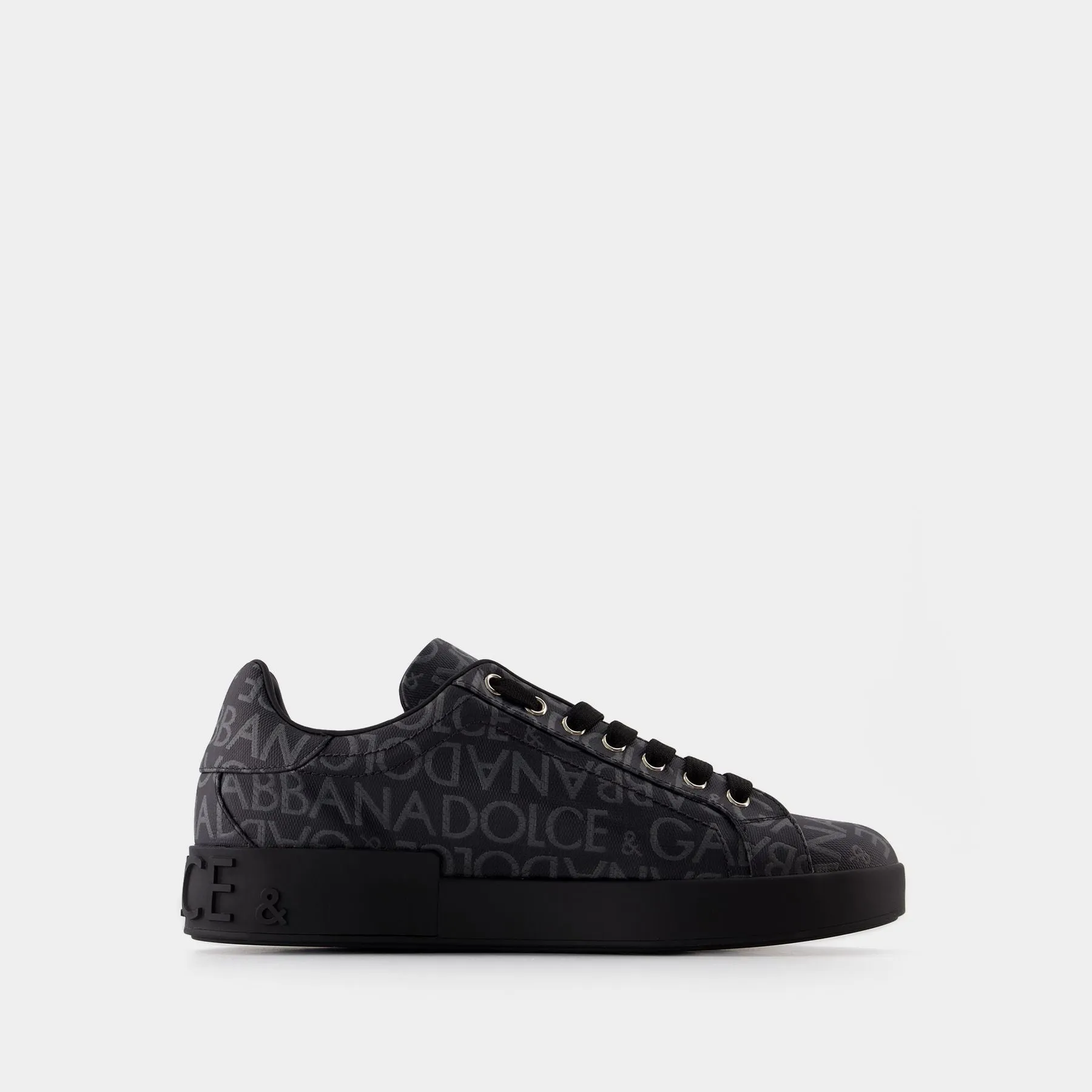 Dolce&Gabbana  Logo Spalmato Sneakers - Dolce&Gabbana - Canvas - Black