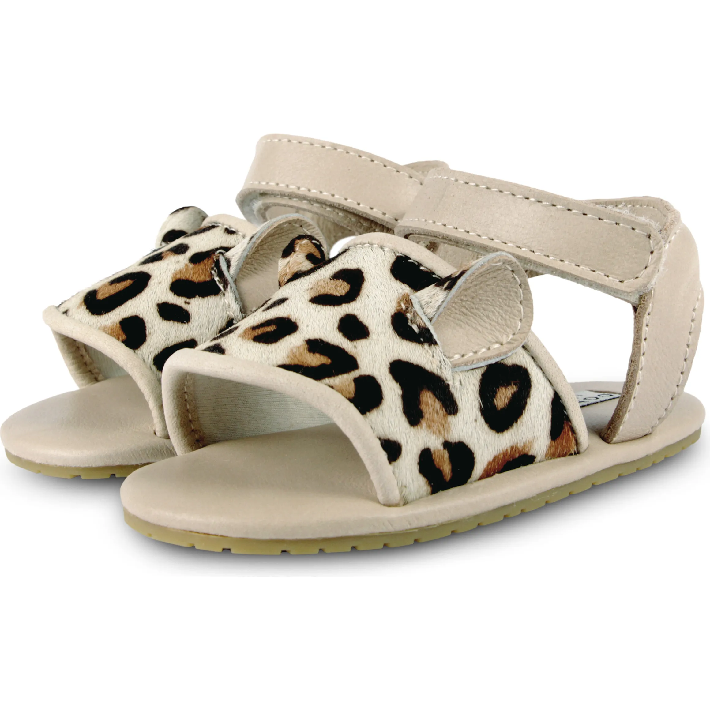 Donsje Amsterdam Alina Classic Leather Leopard Sandals, Ivory