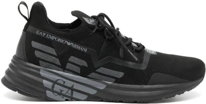 Ea7 Emporio Armani eagle logo low-top sneakers Black