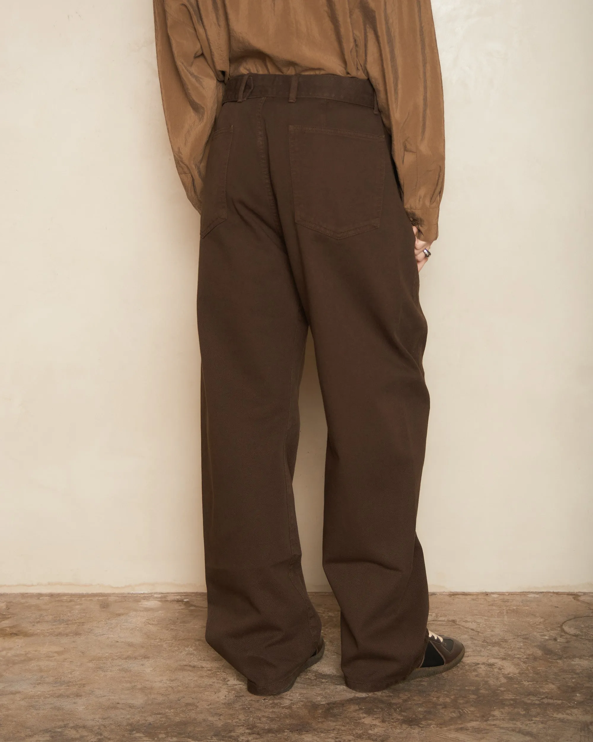 Espresso Brown Twisted Belted Trousers