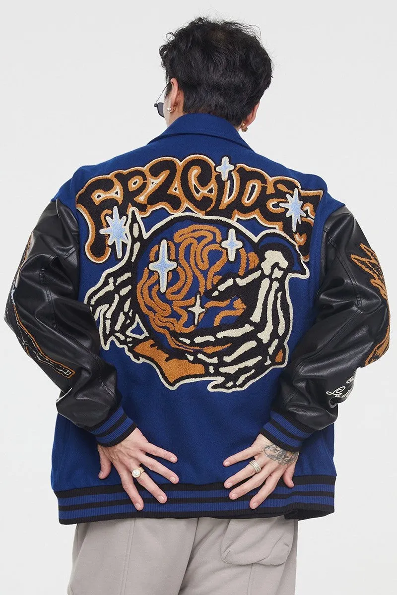 F2CE Chains Embroidered Varsity Jacket