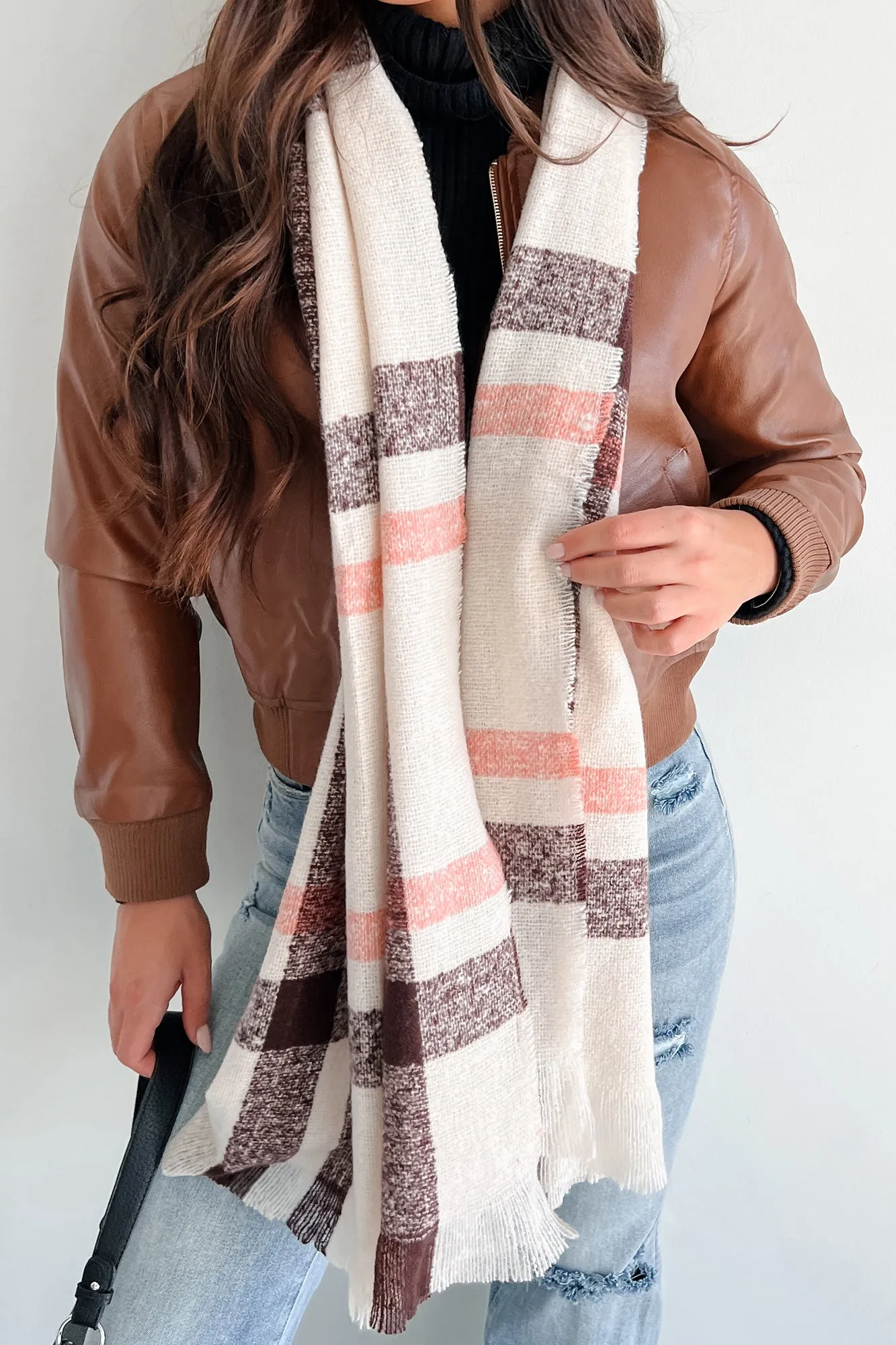 Fall Festivities Plaid Scarf (Beige Multi)